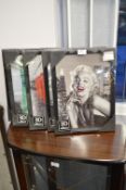 Set of Five 3D Effect Pictures; Marilyn Monroe, London and New York