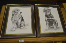 Pair of Michael Burgess Dog Prints - Terrier and Beagle