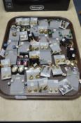 Tray Lot of Costume Jewellery Earrings