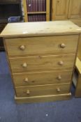 Pine Four Height Chest of Drawers