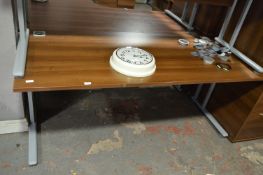 *Rosewood Effect Desk with Grey Metal Legs