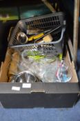 Box of Drinking Glassware, Dinnerware and Cutlery