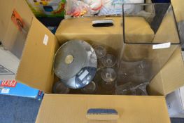 Digital Scales, Drinking Glassware and a Large Glass Vase