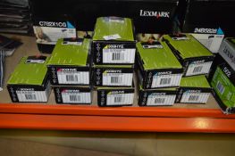Lexmark Toner Cartridges Four 808HCE Blue, Three Yellow, Two Magenta and One Black