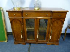 Mahogany Side Cabinet with Glazed and Paneled Door