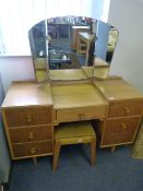 Merrydew Light Oak Dressing Table with Stool