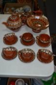 Bulgarian Stoneware Pottery Painted Tea Set