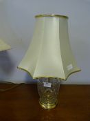 Cut Glass Table Lamp and Shade