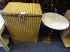 Marble Topped Occasional Table and a Lloyd Loom Li