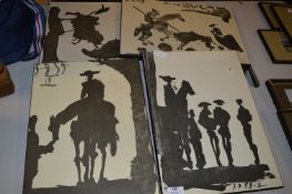 Set of Four Monochrome Prints 