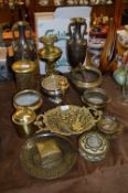 Brassware, Vases, Plant Pots, Oil Lamp, etc.