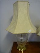 Cut Glass Table Lamp and Shade