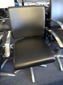 Black Vinyl and Chrome Adjustable Hairdresser's Sa