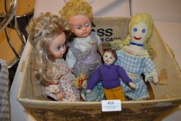 Box Containing Vintage Dolls