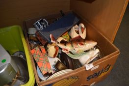 Box Containing Ornaments, Glass Fruit Bowls, Teapo