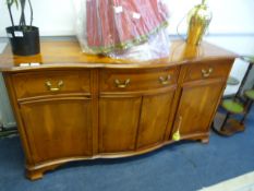 Yew Bow Fronted Sideboard