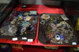 Two Trays of Costume Jewellery; Bangles, Necklaces