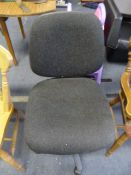 Black Upholstered Swivel Office Chair
