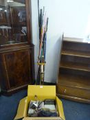 Box Containing Assorted Fishing Tackle, Rods and A