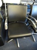 Black Vinyl and Chrome Adjustable Hairdresser's Sa