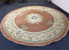 Large Circular Floral Patterned Rug 280cm