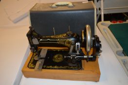 Cased Hand Wound Sewing Machine