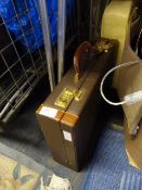 Brown Leather Combination Attache Case