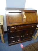 Oak Bureau with Paneled Doors