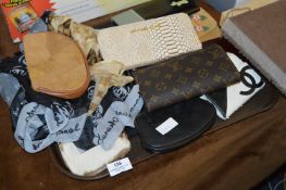 Collection of Michael Kors and Replica Louis Vuitton Purses and Silk Scarfs