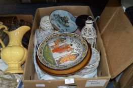 Box Containing Decorative Plates, Meat Plates, etc
