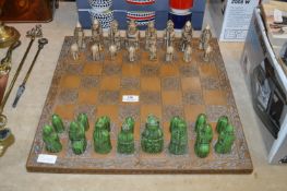 Chess Set and Carved Board