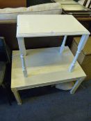 White Painted Coffee Table and an Occasional Table