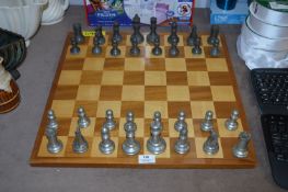 Metal Chess Set and Board