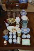 Table Lot of Pottery; Jugs, Egg Cups, Drinking Gla