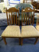 Pair of Walnut Slatback Dining Chairs
