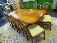 Yew Extending Double Pedestal Dining Table with