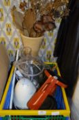 Box Containing Blender, Artificial Flowers, etc.