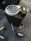 Two Nail Dryers, Wall Clock and a Waste Bin