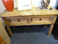 Pitch Side Table with Two Drawers