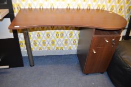 Dark Walnut Effect Single Pedestal Desk