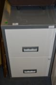 Silver & White two Drawer Metal Filing Cabinet