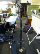 Black Metal and Chrome Hat & Coat Stand