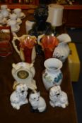 Pottery Jugs, Ornaments, Glass Vases and Large Bus