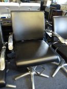 Black Vinyl and Chrome Adjustable Hairdresser's Sa