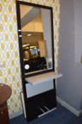 Beauty Salon Wall Mirror with Footrest