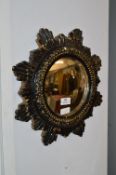 Plaster Sunburst Convex Wall Mirror