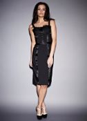 Black Cocktail Dress with Basque Top Size 8