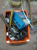 Box Containing Assorted Hand Tools, Pressure Gauge
