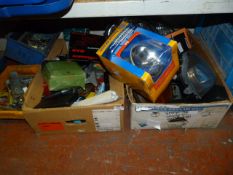 Two Boxes Containing Assorted Vehicle Lights, Moto