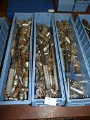 *Three Boxes of Assorted Sockets, Extensions, Rack